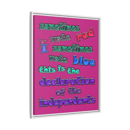 declaration of the independents - framed canvas art (pink)