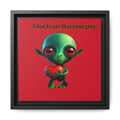 I don't care that your grey - framed canvas art (dark red)