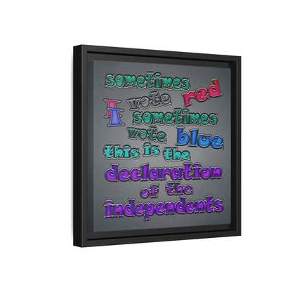 declaration of the independents - framed canvas art (grey-light grey)