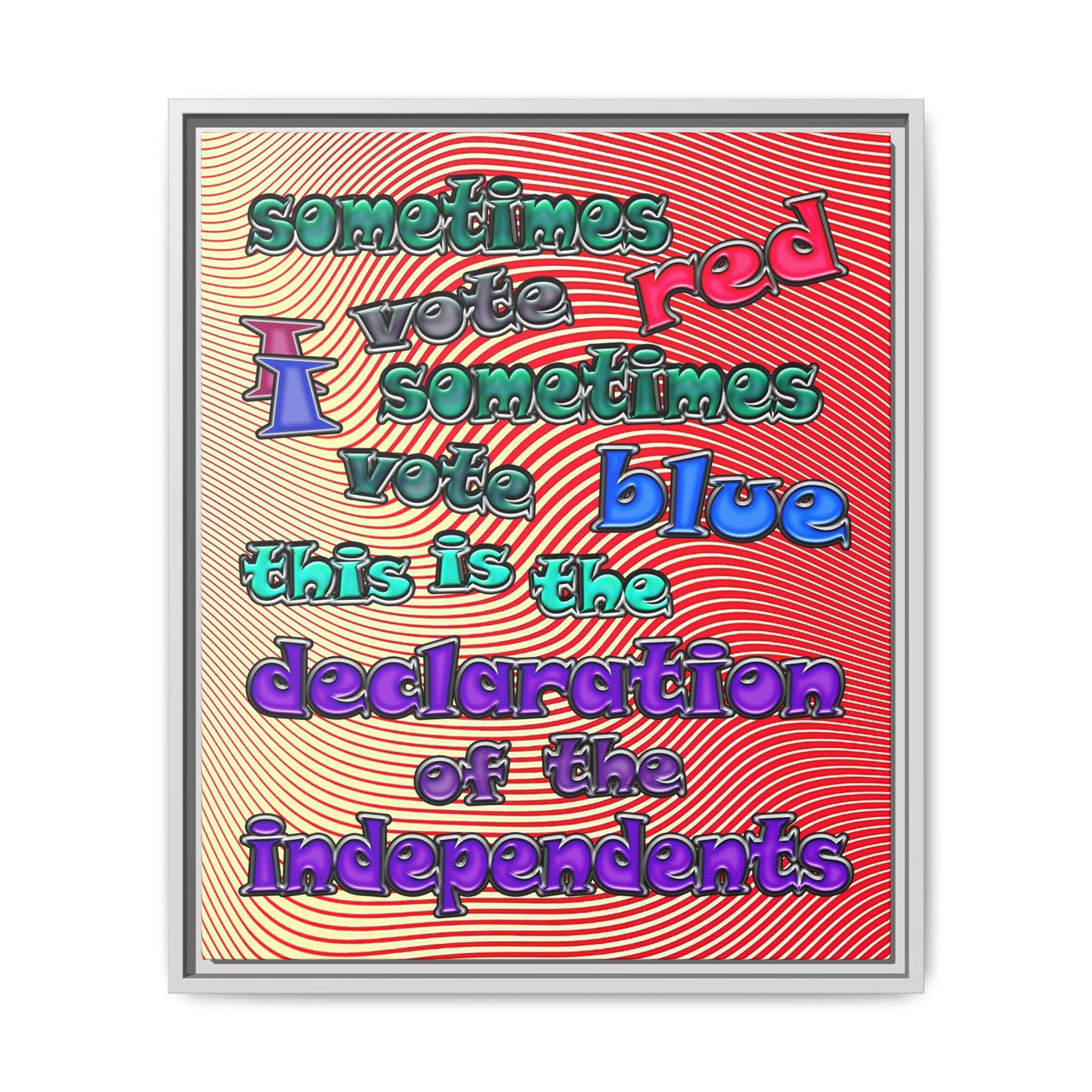 declaration of the independents - framed canvas art (yellow-orange wave)