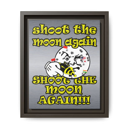 shoot the moon again - framed canvas art (brushed nickel)