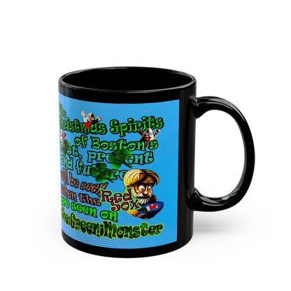 christmas spirits of boston - Black Mug (light blue-purple wave)