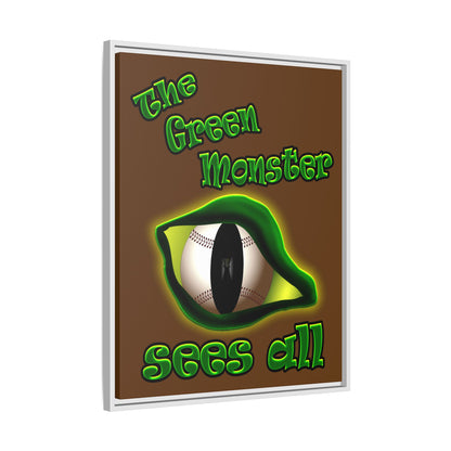 green monster - framed canvas art (brown)