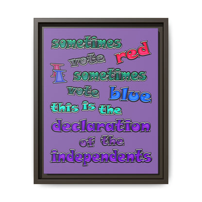 declaration of the independents - framed canvas art (light purple)