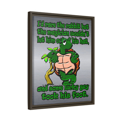 turtle race - framed canvas art (brushed nickel)