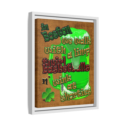 celtics logo - framed canvas art (brown papyrus)