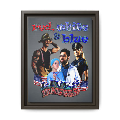 rw&b lives matter - framed canvas art (grey-light grey)
