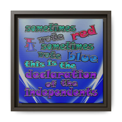 declaration of the independents - framed canvas art (blue-white wave)