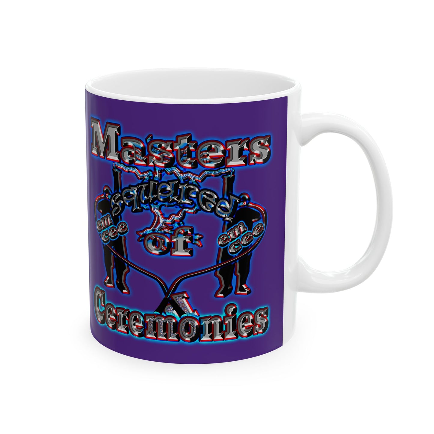 em cee squared - White Mug (purple)