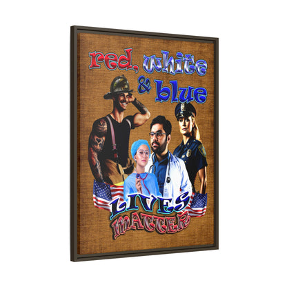 rw&b lives matter - framed canvas art (brown papyrus)