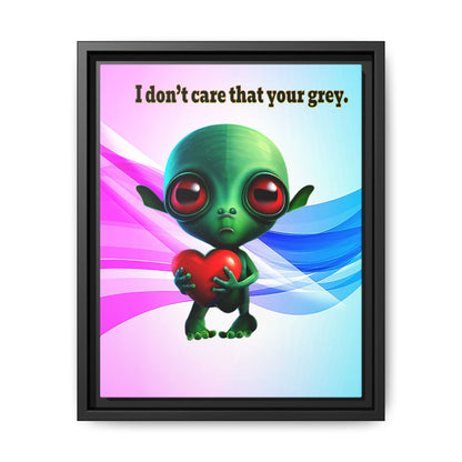 I don't care that your grey - framed canvas art (light blue-pink wave)