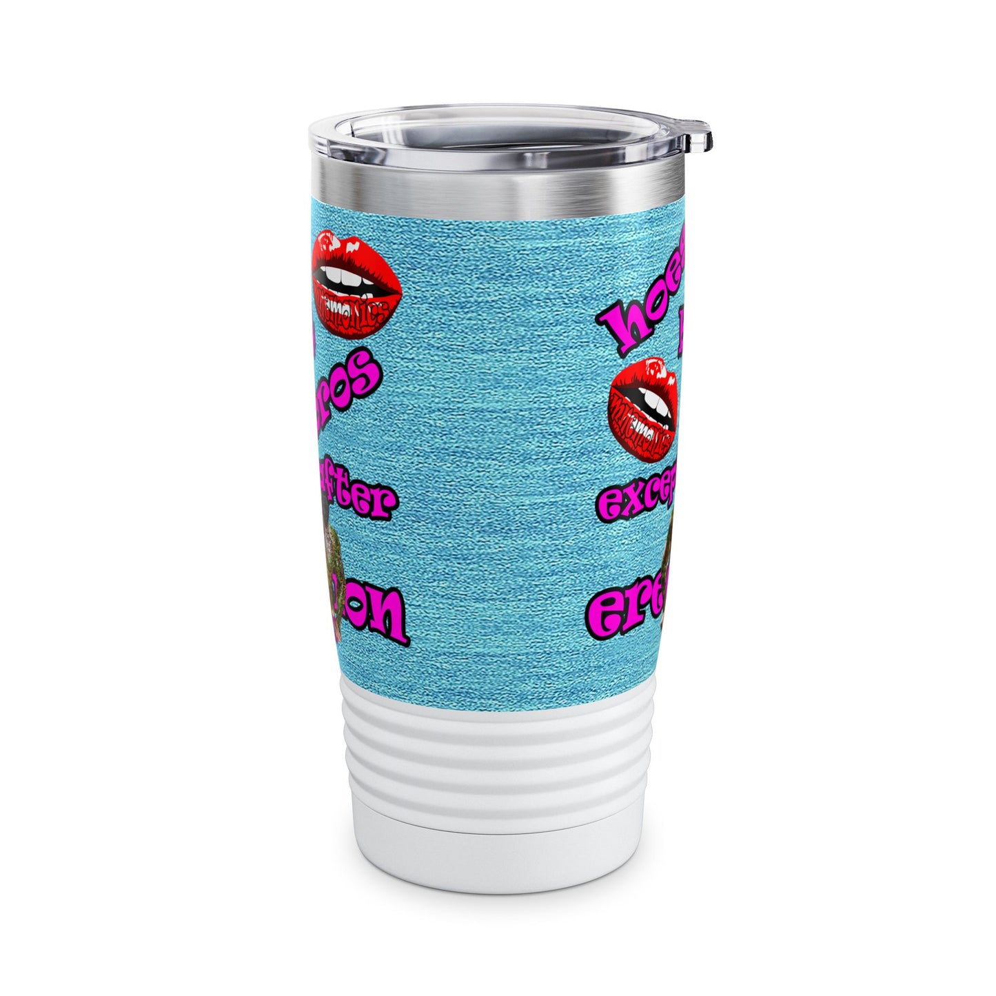 hoes b4 bros - Ringneck Tumbler, 20oz (faded blue)