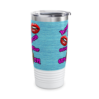 hoes b4 bros - Ringneck Tumbler, 20oz (faded blue)