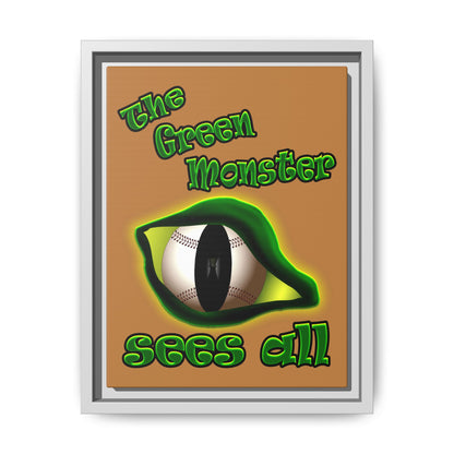 green monster - framed canvas art (light brown)