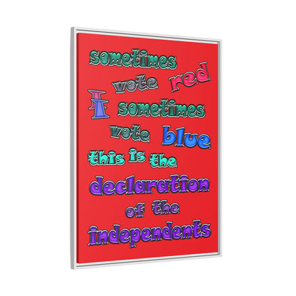 declaration of the independents - framed canvas art (red)