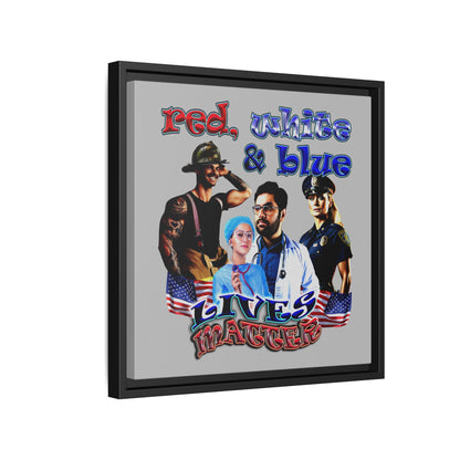 rw&b lives matter - framed canvas art (light grey)