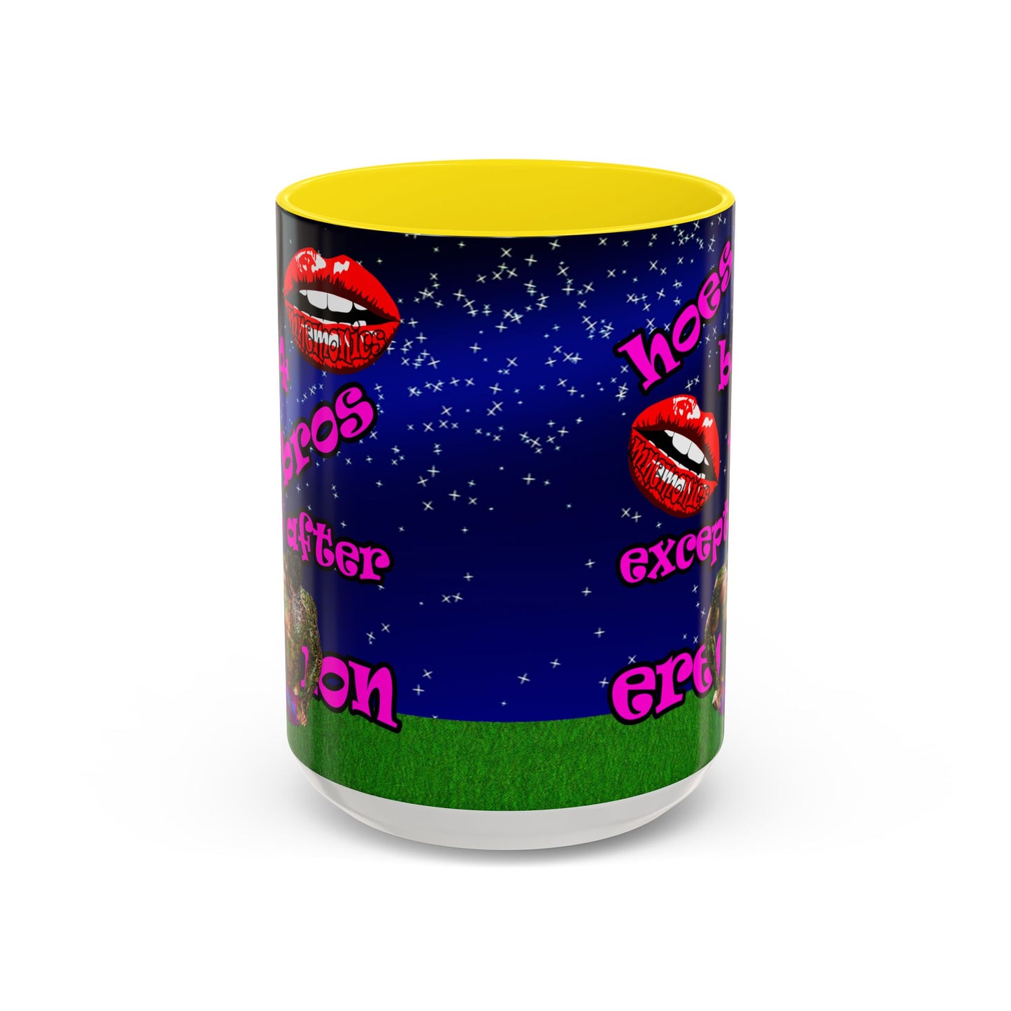 hoes b4 bros - Accent Mug ('snoops' background)