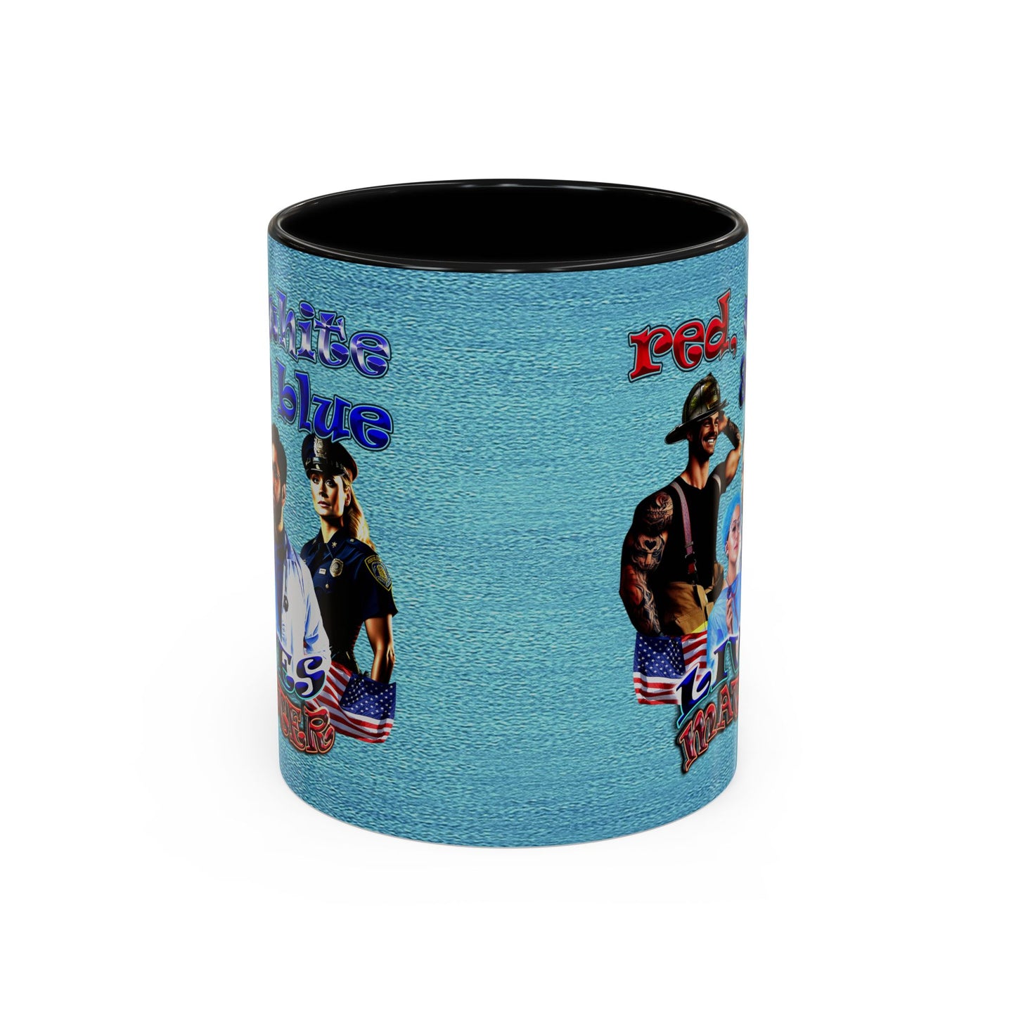 rw&b lives matter - Accent Mug (faded blue)