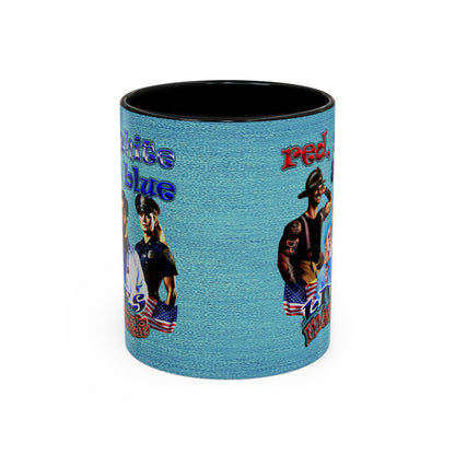rw&b lives matter - Accent Mug (faded blue)