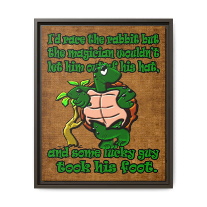turtle race - framed canvas art (brown papyrus)
