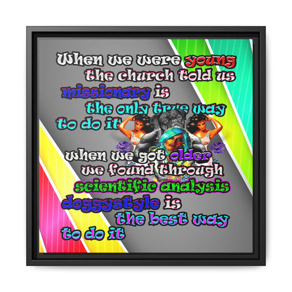 doggystyle - framed canvas art (rainbow split)