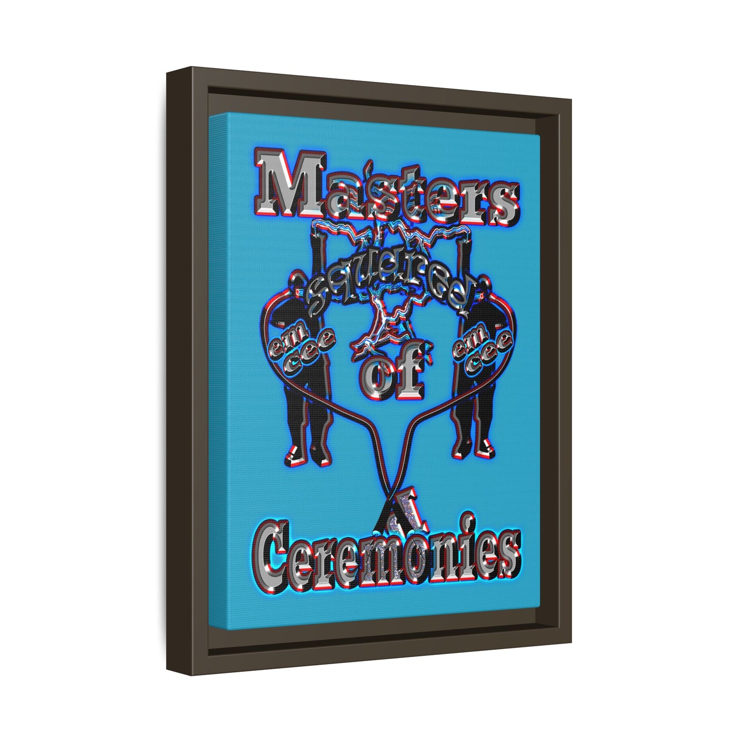 em cee squared - framed canvas art (turquoise)