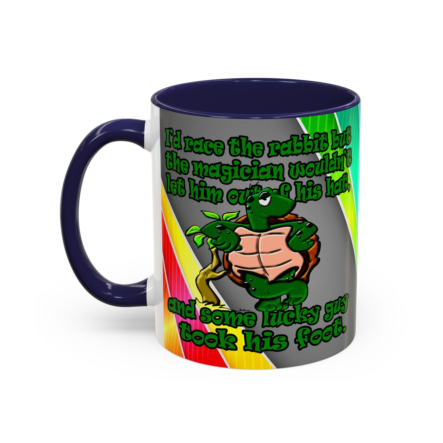 turtle race - Accent Mug (rainbow split)