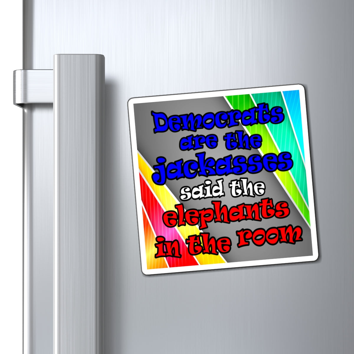 donkeys and elephants - Magnets - (rainbow split)