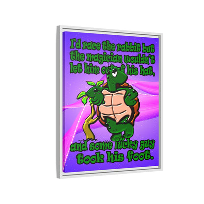 turtle race - framed canvas art (purple-pink wave)