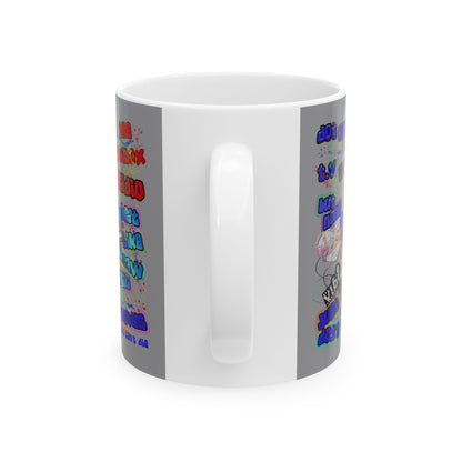 drop the beat - White Mug (grey)