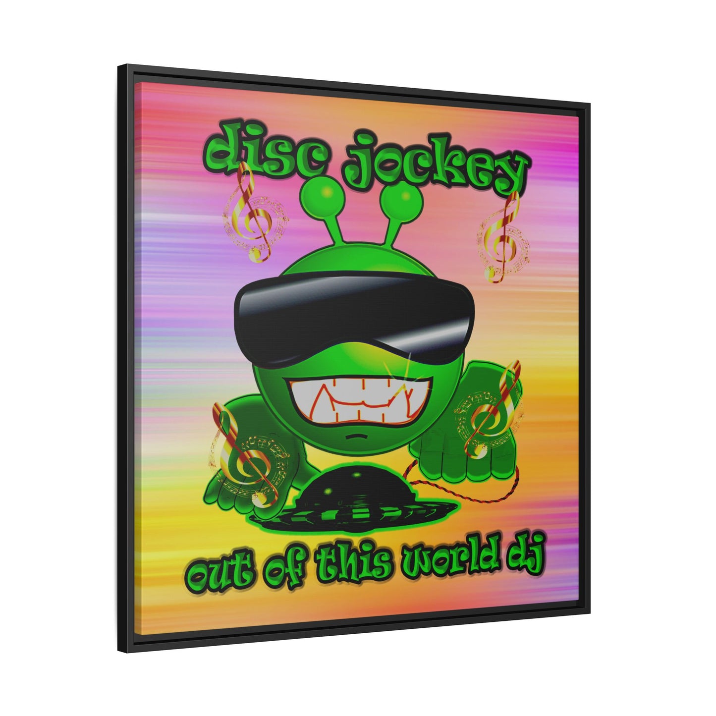 disc jockey - framed canvas art (color blur)