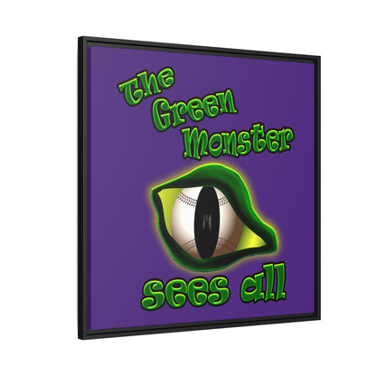 green monster - framed canvas art (purple)