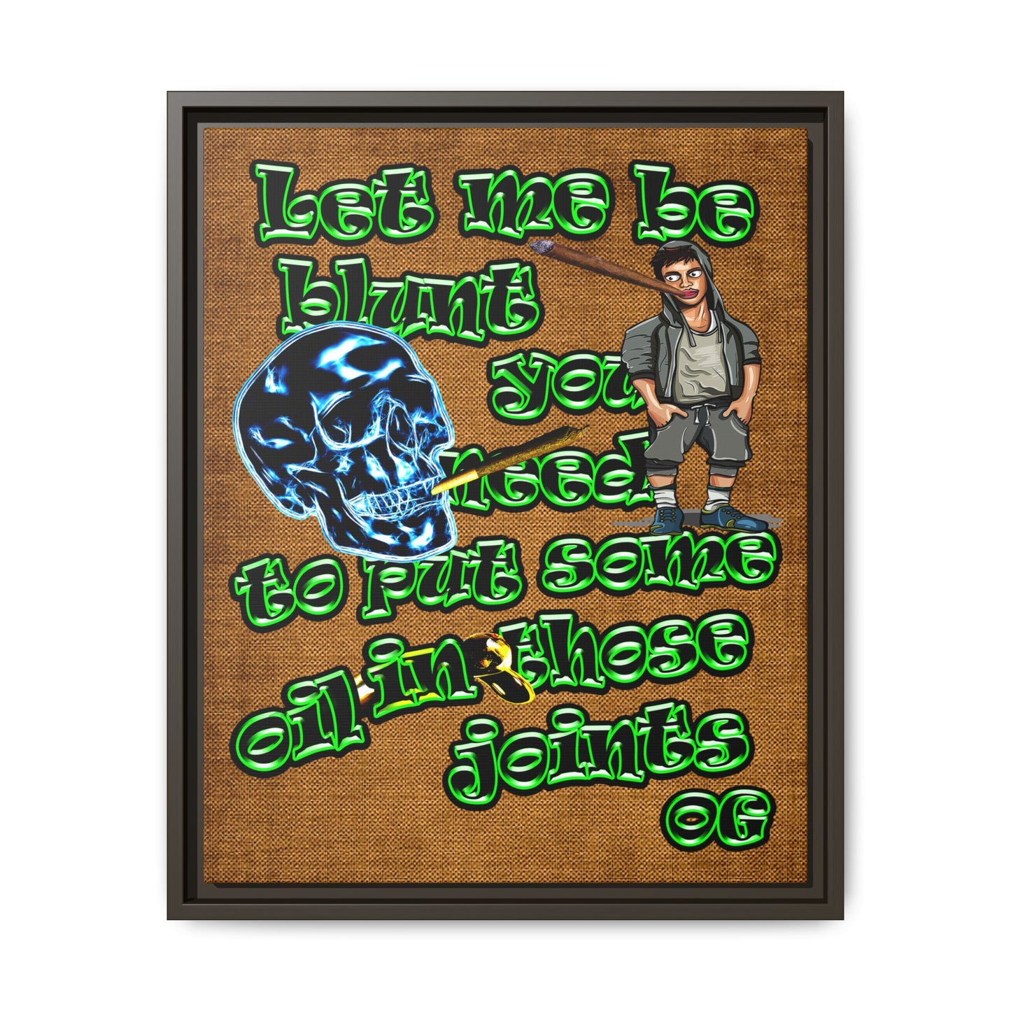 og - framed canvas art (brown papyrus)