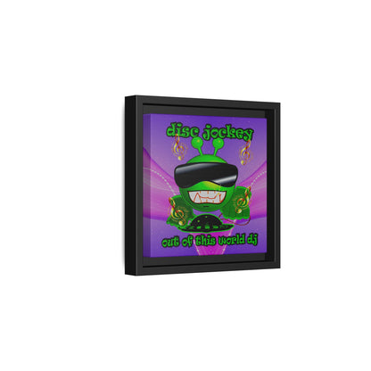 disc jockey - framed canvas art (purple-pink wave)