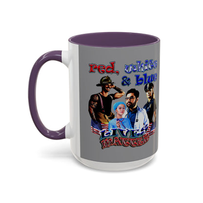 rw&b lives matter - Accent Mug (grey)