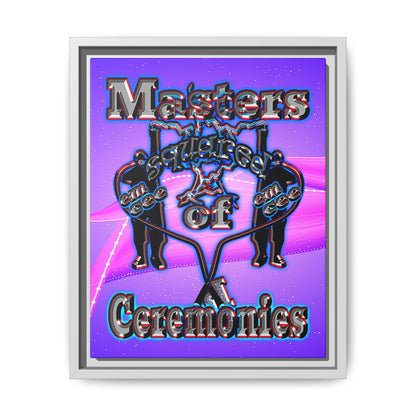 em cee squared - framed canvas art (purple-pink wave)