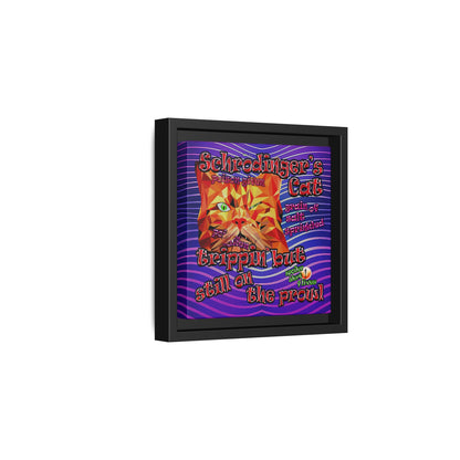 schrodinger's cat - framed canvas art (purple wave)