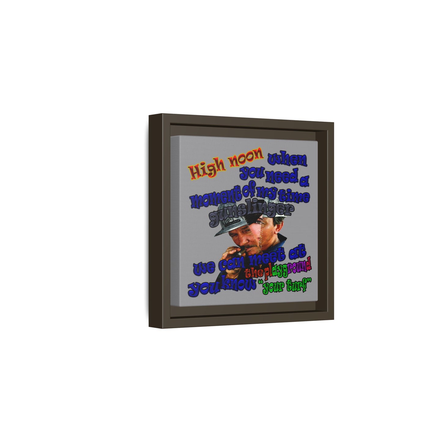 high noon - framed canvas art (grey)