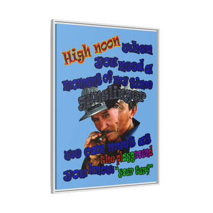 high noon - framed canvas art (light blue)
