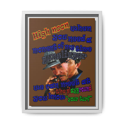 high noon - framed canvas art (brown)