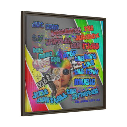 drop the beat - framed canvas art (rainbow split)