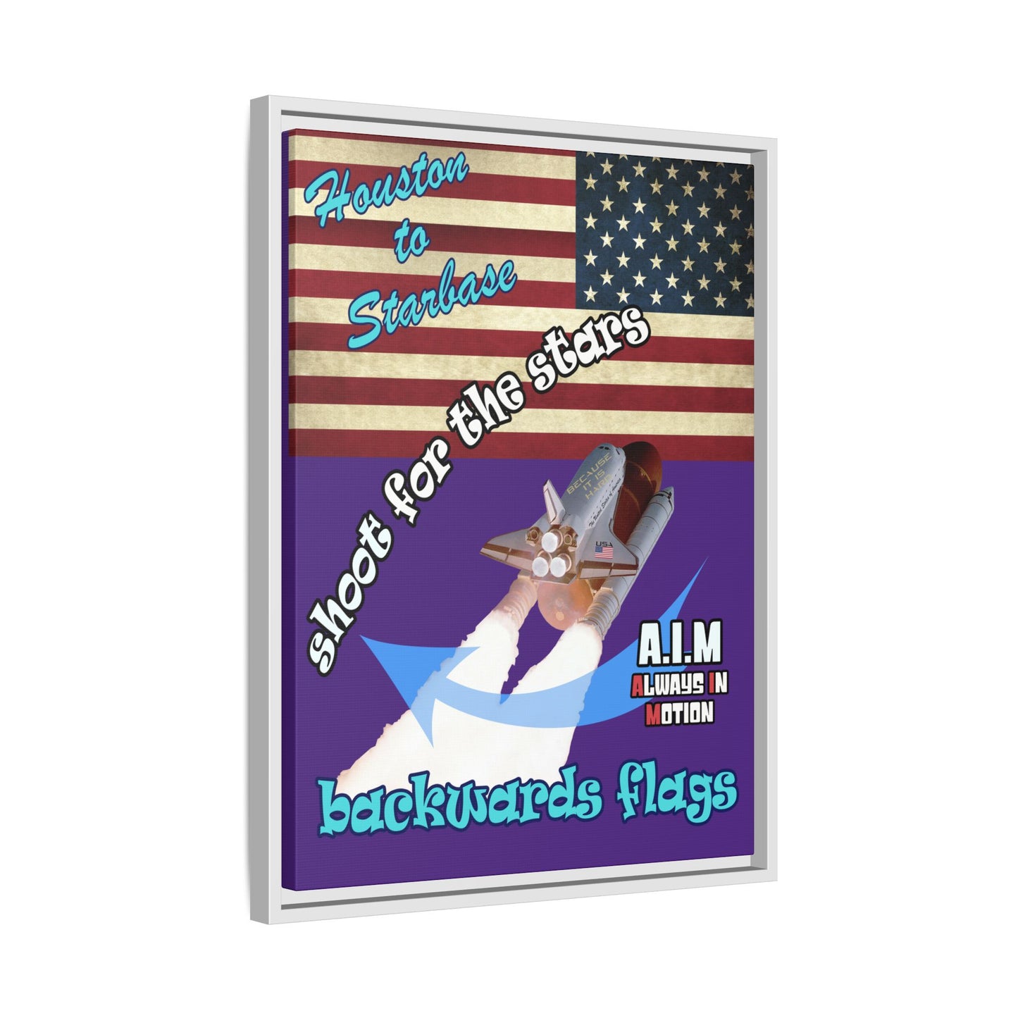 shoot for the stars - framed canvas art (purple)