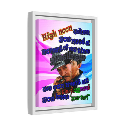 high noon - framed canvas art (light blue-pink wave)