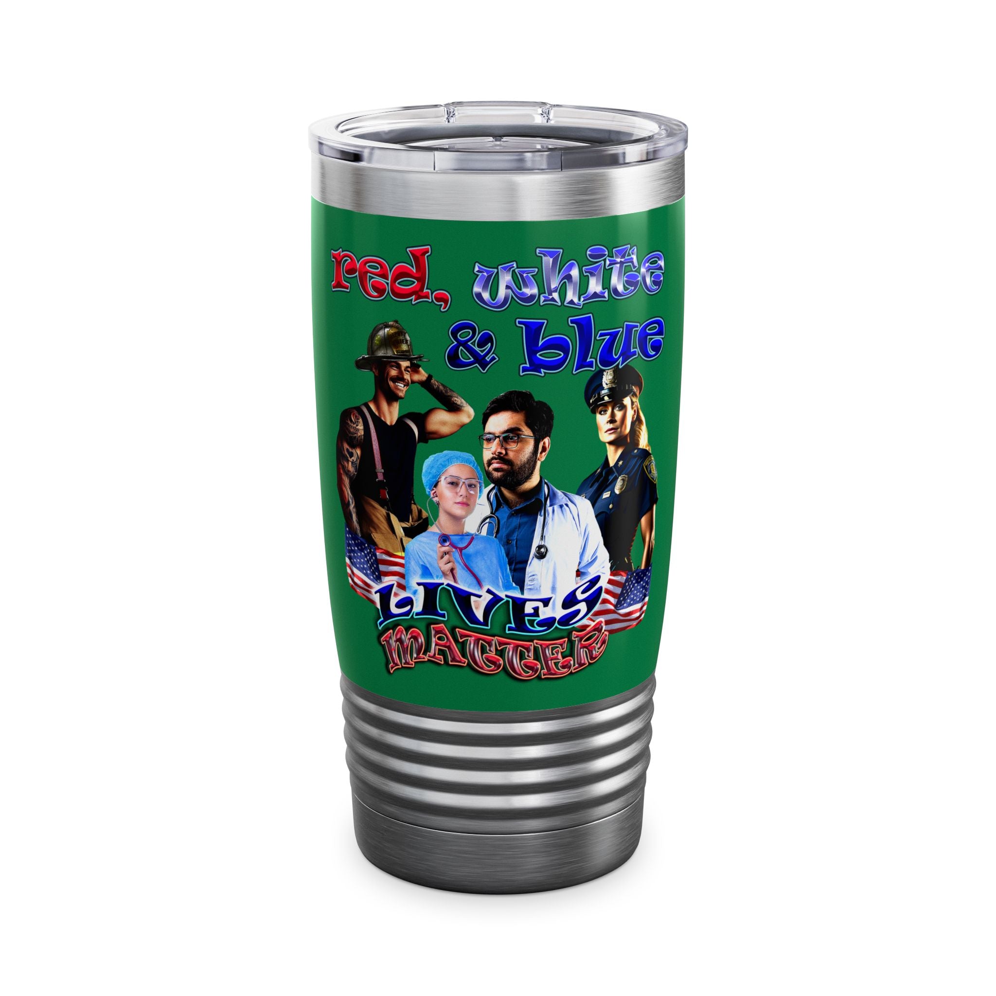 rw&b lives matter - Ringneck Tumbler, 20oz (dark green)