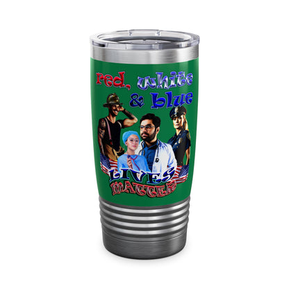 rw&b lives matter - Ringneck Tumbler, 20oz (dark green)