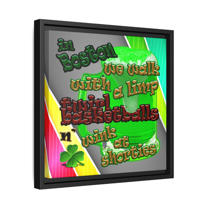celtics logo - framed canvas art (rainbow split)