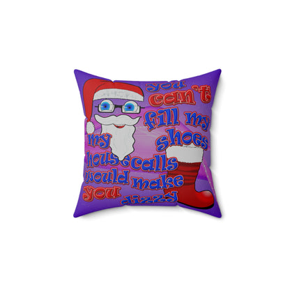 santa's shoes - Spun Polyester Square Pillow - (purple-pink wave)