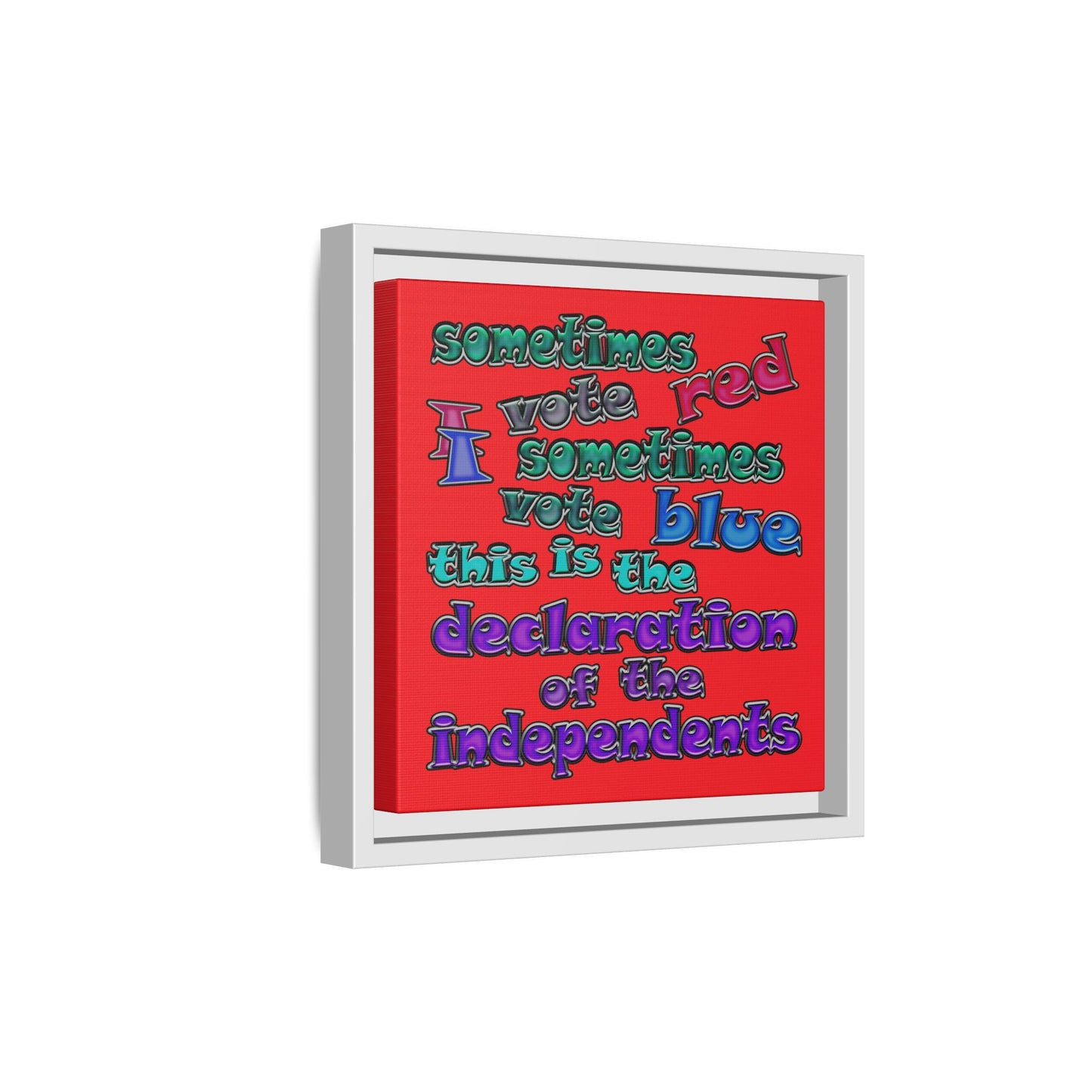 declaration of the independents - framed canvas art (red)