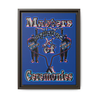 em cee squared - framed canvas art (dark blue)