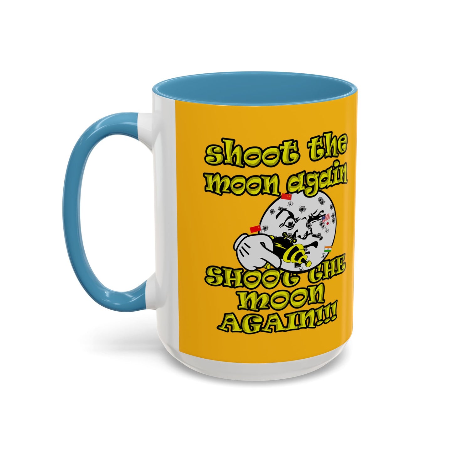 shoot the moon again - Accent Mug (yellow)